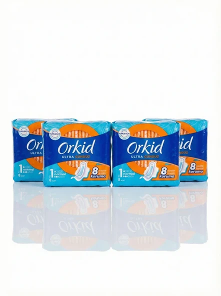 Orkid Ultra Gündüz Normal Hijyenik Ped 8'li x 4 Paket (Toplam 32 Adet) - Ekonomik Set ürün görseli 1