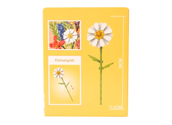 Building Block Flower 88 Parça Çiçek Papatya - Resim 4