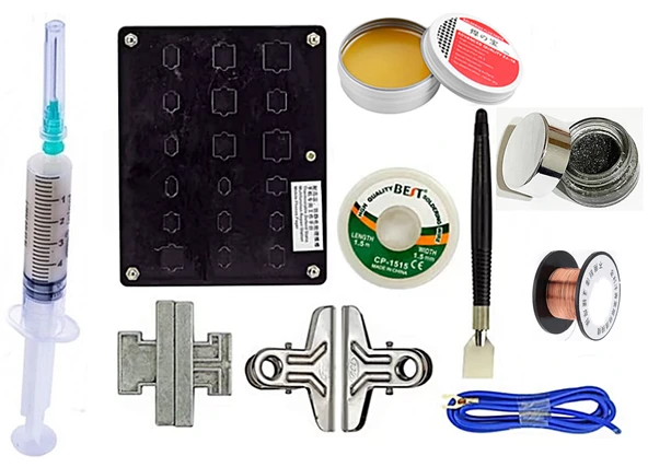 PCB Tutucu Lehimleme Standı Seti – Havya Uç Temizleyici Flux ve Lehim Emme Teli set/07 ürün görseli 1