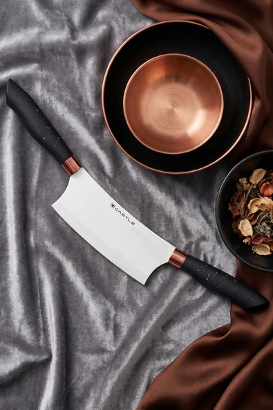 Black Copper Serisi Pizza Börek Mutfak Bıçağı Pide Kıyma Salata Mutfak Şef Bıçak Zırhı Mft-745 ürün görseli 1