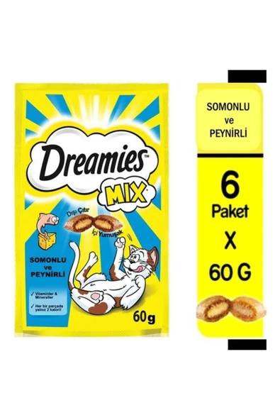 Mix Somonlu Ve Peynirli Kedi Ödül Bisküvisi 60 G 6 Adet ürün görseli 1