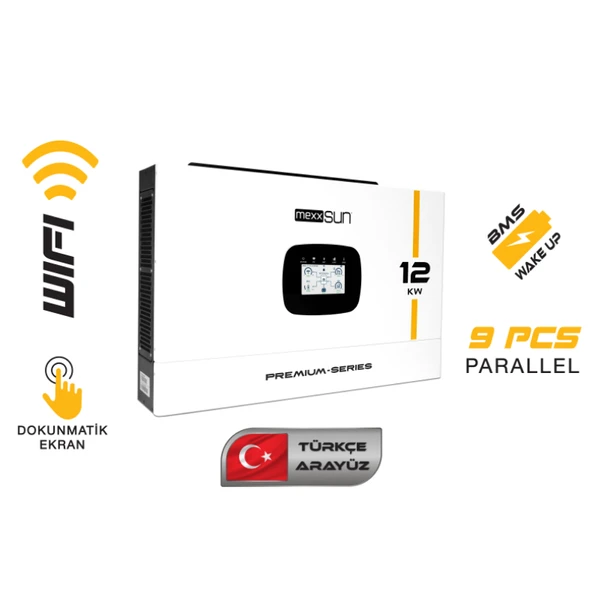 Mexxsun Premium 12 kW 48V Mppt Akıllı İnverter (Paralel /Wi-Fi/ Dual Output) ürün görseli 1