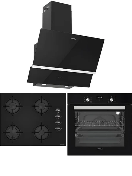 Hafele Luce Siyah Ankastre Set 5 (Luce Ocak + Luce Fırın + Luce Davlumbaz) ürün görseli 1