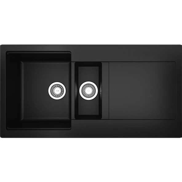 Teka Clivo 60 B-TQ Plus 1,5 Gözlü Siyah Granit Mutfak Eviyesi ürün görseli 1