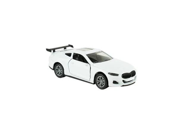 Die Cast Metal Sesli ve Işıklı Çek Bırak Beyaz Yarış Arabası ürün görseli 1