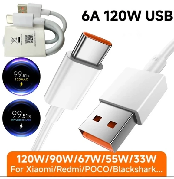 Orjinalcim Max 120W Mi Turbo Kablo Saniye Göstergeli 6A Type-C Kablo02 ürün görseli 1
