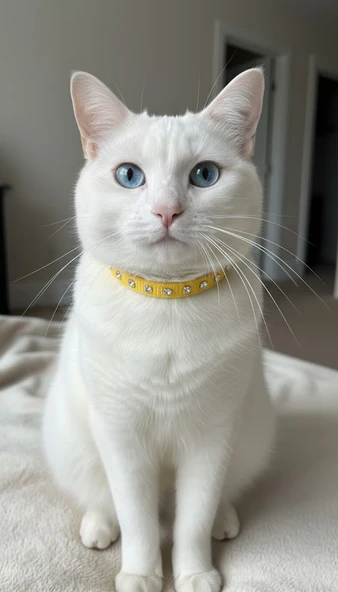 Işıltılı Kristal Taşlı Kedi Tasması – Canlı Sarı-  Altın Tokalı Özel Tasarım ürün görseli 1