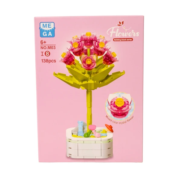 Building Block Flower 138 Parça Violet - Resim 2