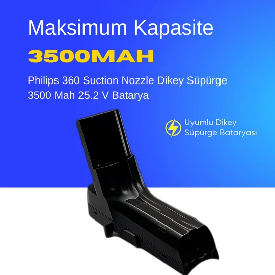 Philips 360 Suction Nozzle Dikey Süpürge 3500 Mah 25.2 V Batarya – Orjinal Uyumlu Uzun Ömürlü, Maksimum Performans Pil ürün görseli 1