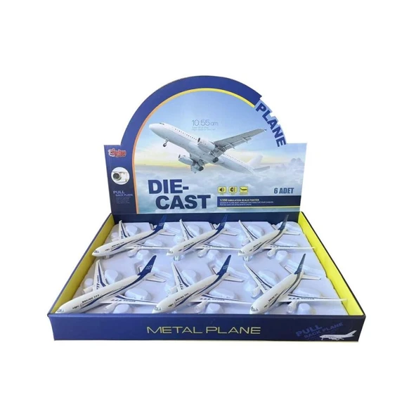 HW-180 2830 BLUE CB IŞIKLI SESLİ METAL YOLCU UÇAĞI ürün görseli 1