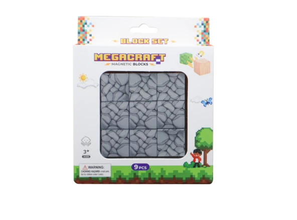 Megacraft 9 Parça Koyu Gri Taş Blok - Resim 2