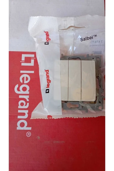 Legrand 767403 Salbei 3 Lü Anahtar Bej Renk ürün görseli 1