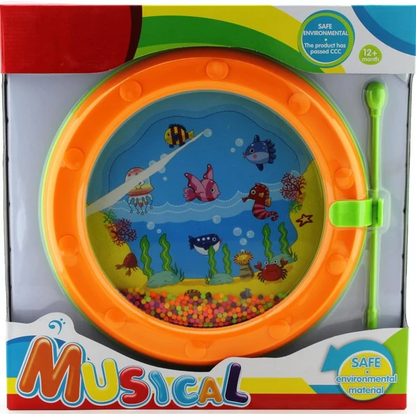 Boncuklu Turuncu Mini Davul  Ws204 ürün görseli 1
