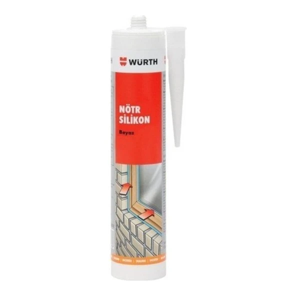 Würth Silikon Beyaz Nötr Silikon Genel Amaçlı Kullanım 310 ml ürün görseli 1