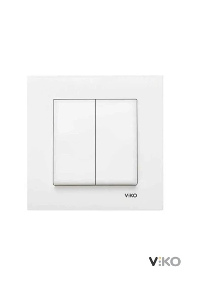 VİKO Viko Karre Model Beyaz Komitatör (ÇİFTLİ ANAHTAR) Çerçeve Dahil ürün görseli 1
