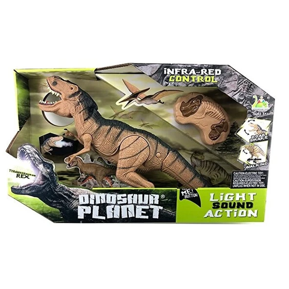 Sesi Işıklı Kumandalı Buharlı Dinozor T-Rex ürün görseli 1