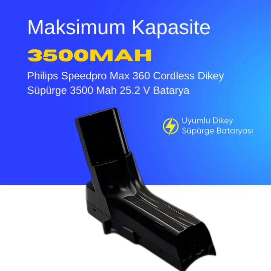 Philips Speedpro Max 360 Cordless Dikey Süpürge 3500 Mah 25.2 V Batarya – Orjinal Uyumlu Uzun Ömürlü, Maksimum Performans Pil ürün görseli 1