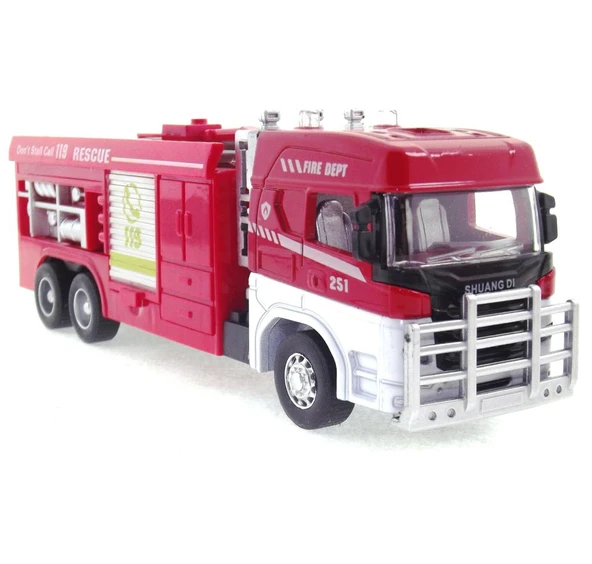 Die Cast Model Çek Bırak Merdivenli İtfaiye Kamyonu ürün görseli 1