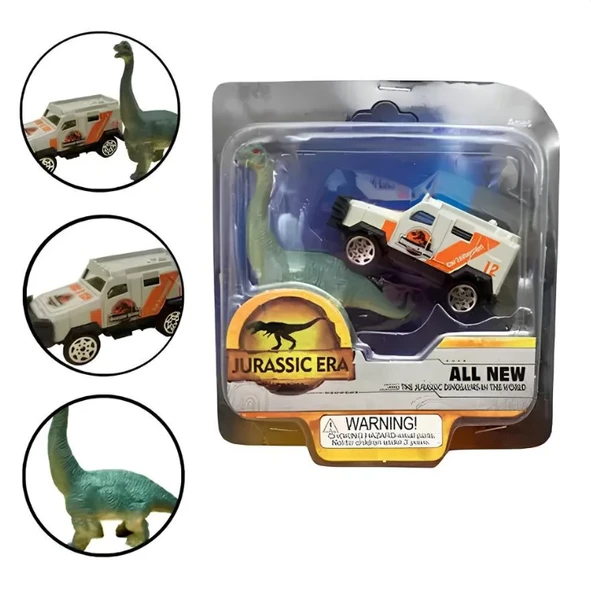 Die Cast Metal Jip ve Brontosaurus - Resim 3