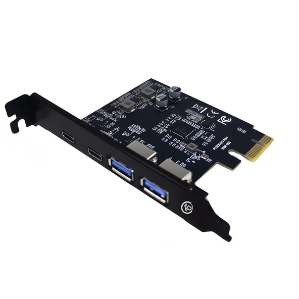 NPO 2AC 4 Portlu 2x Type-C ve 2x USB 3.0 (USB 3.2 Gen1) 5Gbps PCI-E Genişletme Kartı ürün görseli 1