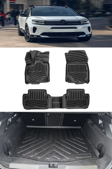 Rizline C5 Aircross 2025 Sonrası 1.2 Mild Hybrit 3D Havuzlu Paspas ve Bagaj Havuzu Üst ürün görseli 1