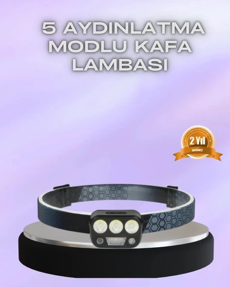 El Hareket Sensörlü Led Kafa Feneri 5 Mod Ayarlanabilir ürün görseli 1
