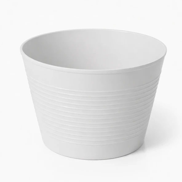(1 ADET) Krem Renk Kırılmaz Esnek Plastik Balkon Saksısı 12 CM Orkide Bitki Genel Kullanım Saksı ürün görseli 1