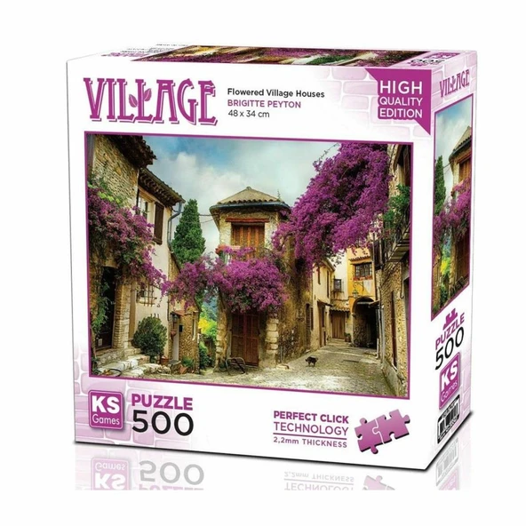 20062Flowered Village Houses 500 Parça Puzzle ürün görseli 1