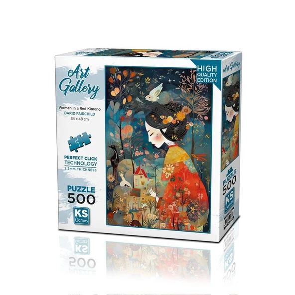 20070 PUZZLE 500 A Woman İn a Red Kimono ürün görseli 1