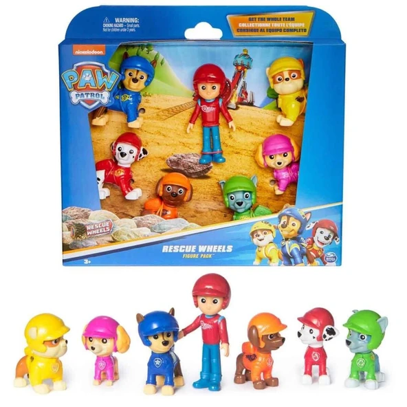 70443 SUN-SPM-FİGÜR SET PAW PATROL RESCUE WHEELS TEMALI 7Lİ ürün görseli 1