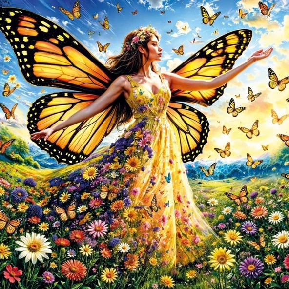 20093 PUZZLE 500 LADY BUTTERFLY - Resim 2