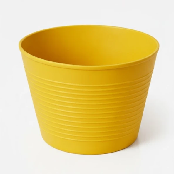 (1 ADET) Sarı Renk Kırılmaz Esnek Plastik Balkon Saksısı 12 CM Orkide Bitki Genel Kullanım Saksı ürün görseli 1