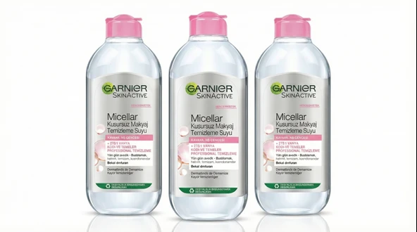 Garnier Micellar Kusursuz Makyaj Temizleme Suyu - Hassas Ciltler İçin - 3'lü Avantaj Paketi ürün görseli 1