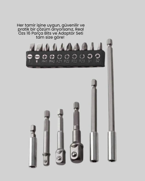 Ergonomik 16 Parça Bits Torn.ida Uç Ve Adaptör Seti - Resim 5