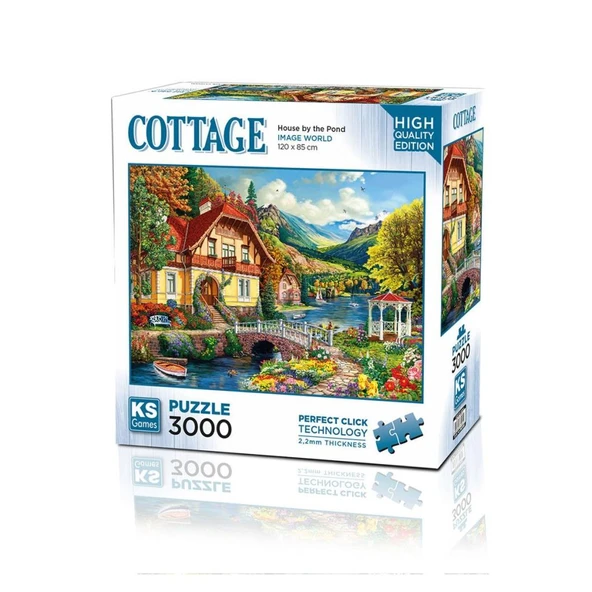 23015 House By The Pond 3000 Parça Puzzle -KS Puzzle ürün görseli 1