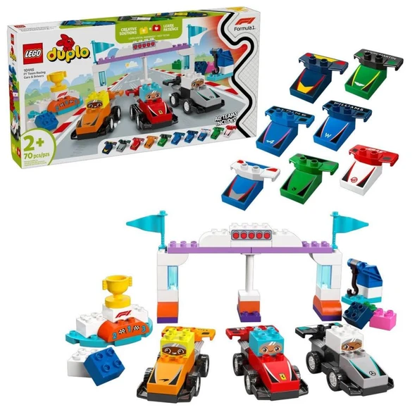 10445 Lego Duplo F1 Takımı Yarış Arabaları ve Sürücüleri 70  parça +2aş ürün görseli 1
