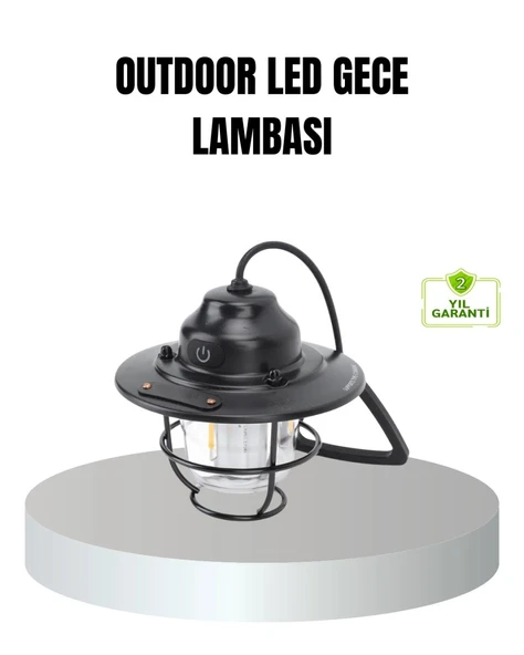 Retro Kamp Lambası Su Geçirmez Taşınabilir Gece Işığı Uzun Pil Ömürlü ürün görseli 1