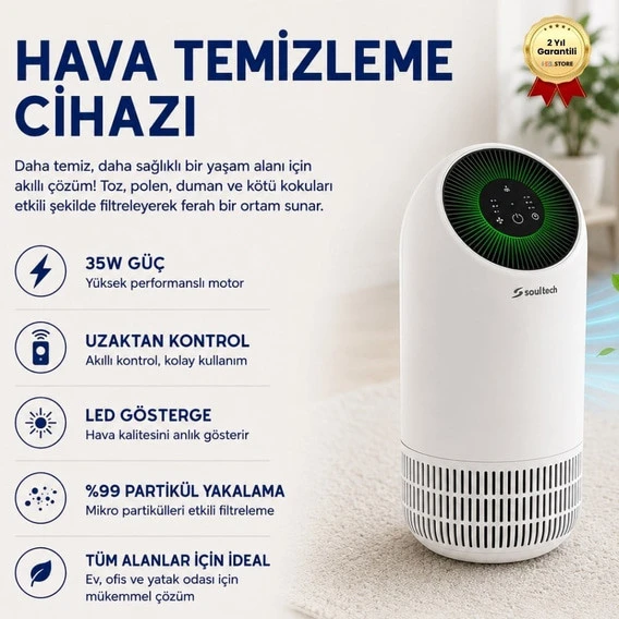 HT048B 02TEEN Smart Air Purifer, 79M3, Akıllı Hava Temizleme Cihazı ürün görseli 1