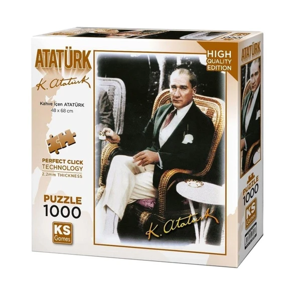 20060 Kahve İçen Atatürk 500 Parça Puzzle -KS Puzzle ürün görseli 1