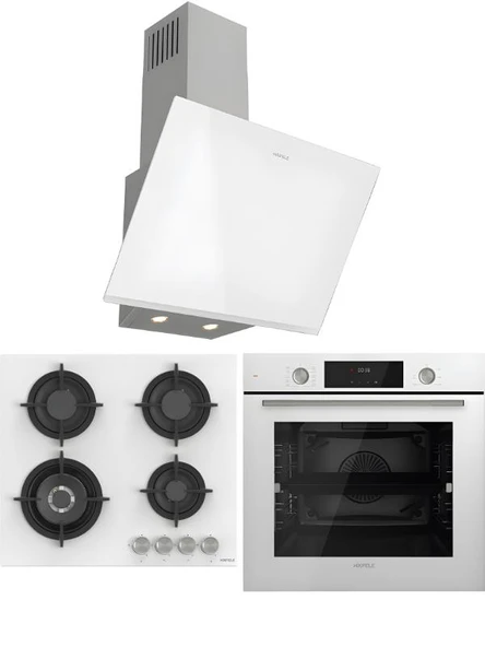 Hafele Orion Beyaz Ankastre Set 9 (Orion II Ocak + Orion Fırın + Orion Davlumbaz) ürün görseli 1