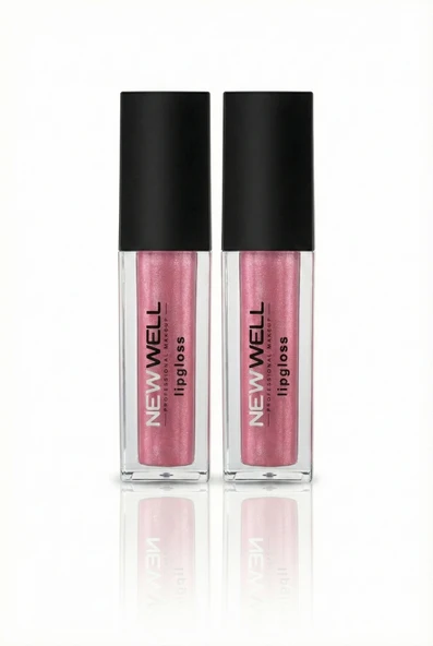 New Well Professional Işıltılı Lip Gloss - Metalik Pembe Yansımalı - 2'li Avantaj Paketi ürün görseli 1