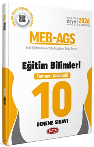 Data Yayınları 2026 MEB AGS Eğitim Bilimleri Tamamı Çözümlü 10 Deneme Sınavı ürün görseli 1