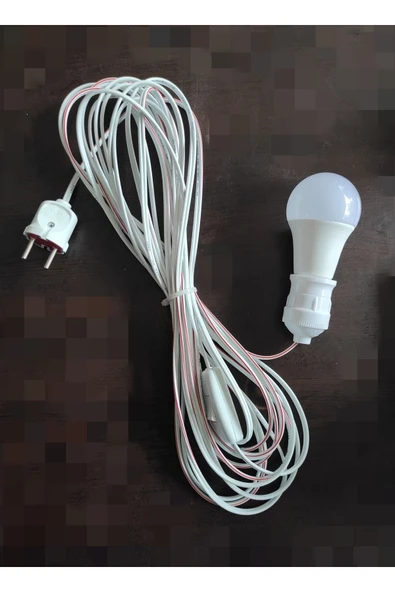 İNWATT 10 Metre Anahtarlı Seyyar Uzatma Ampul (14w= 10owatt) ürün görseli 1