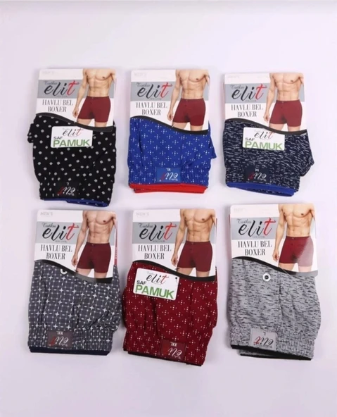 TUTKU ELİT 1102 ERKEK KARIŞIK DESENLİ HAVLU BEL BOXER 10 ADET ürün görseli 1