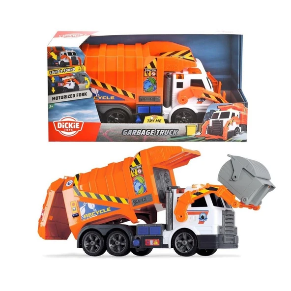 203308369 Dickie Garbage Truck

free wheel light sound B/O lifting fork wt ürün görseli 1