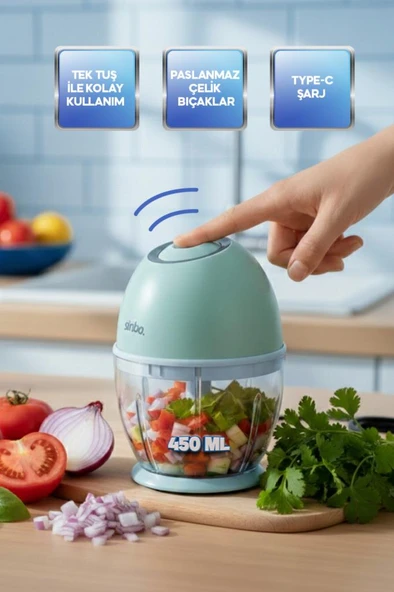 Sinbo SHB-7503 Şarjlı Kablosuz Rondo – Paslanmaz Çelik Bıçaklı ürün görseli 1