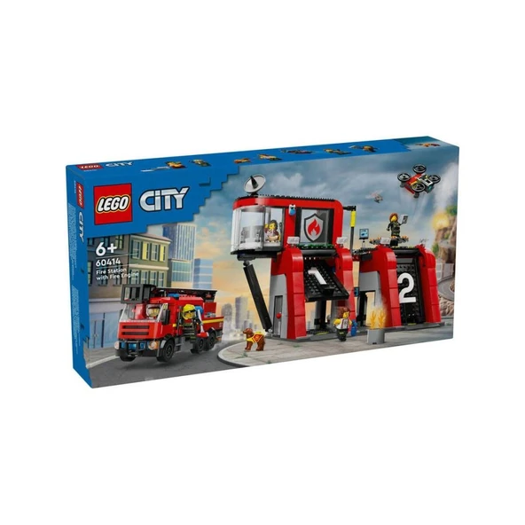 60414 Lego City İtfaiye Kamyon ve İtfaiye Merkezi 843 parça +6 yaş ürün görseli 1