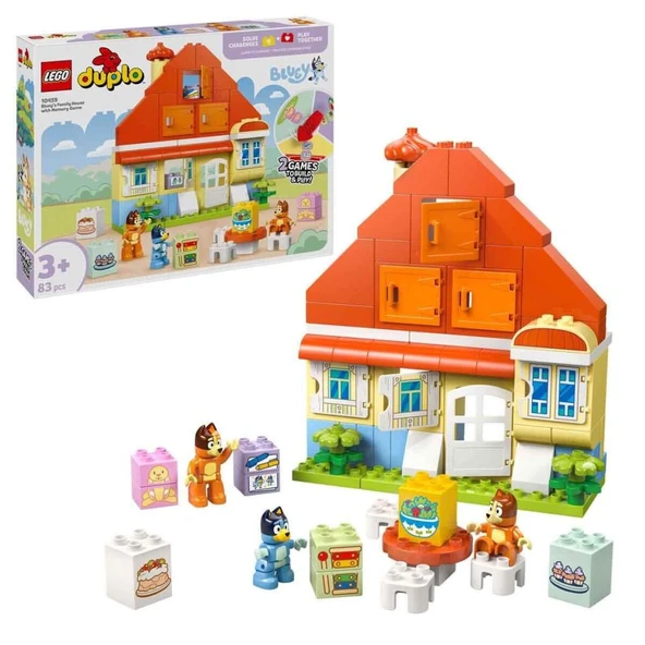 10459 Lego Duplo Bluey Ailesinin Evi ve Hafıza Oyunu parça +3 yaş ürün görseli 1
