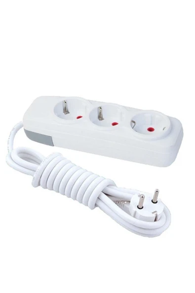 İNWATT 3'lü Priz Topraklı Grup 3 Metre Elektrik Ara Kablosu ürün görseli 1