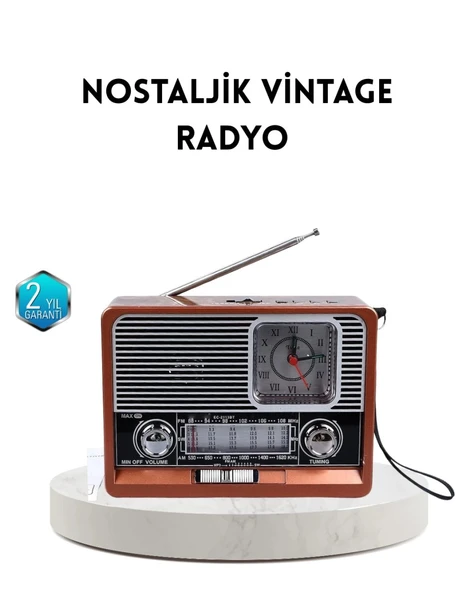 Dekoratif Vintage Radyo – Klasik Görünüm, Modern Fonksiyon Ve Uzun Ömürlü Kullanım ürün görseli 1